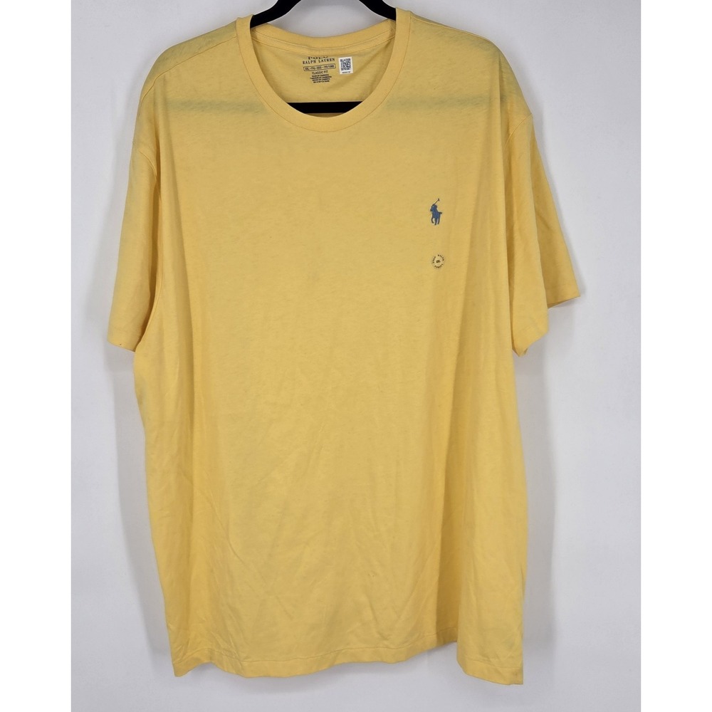 Polo Ralph Lauren T Shirt Mens XXL 2XL Yellow Classic Fit Tee Pony Logo NWOT
